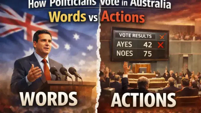 Politicians' words versus actions in Australia. Politicians' words versus actions in Australia.