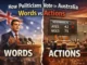Politicians' words versus actions in Australia.