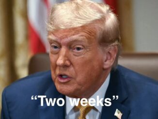 Man speaking with "Two weeks" text overlay.
