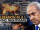 News graphic: Lebanon explosions, somber political leader