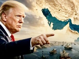 Man in suit pointing at map with ships