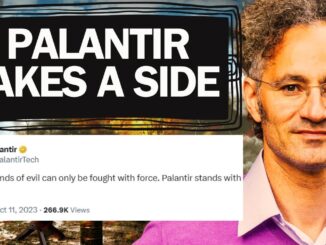 Palantir headline with tweet and man's portrait