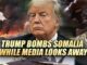 Man's portrait over bombing scene and headline