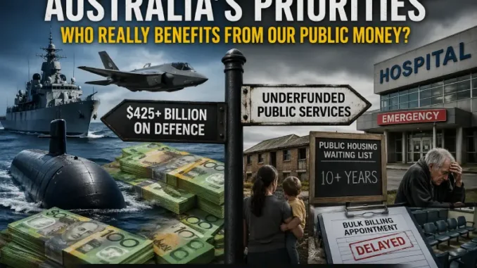 Australia priorities: military spending vs public services Australia priorities: military spending vs public services