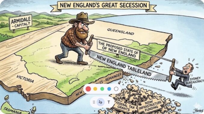 Cartoon of man sawing New England secession Cartoon of man sawing New England secession