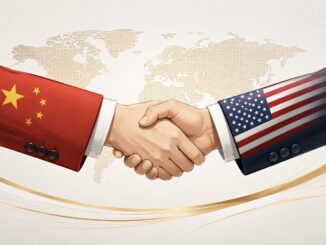 Handshake between China and the United States