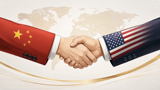 Handshake between China and the United States