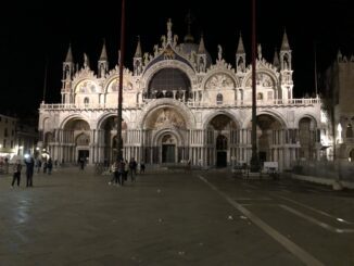 St. Mark's Basilica at night in Venice