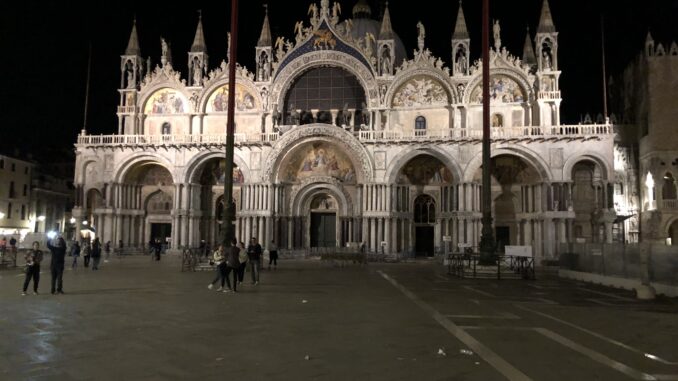 St. Mark's Basilica at night in Venice St. Mark's Basilica at night in Venice