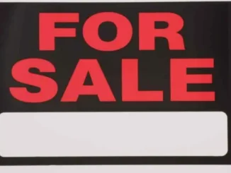 For Sale sign with blank white panel