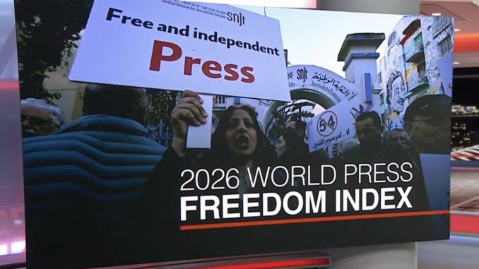 2026 World Press Freedom Index television graphic