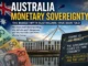 Australia monetary sovereignty graphic with parliament and banknotes