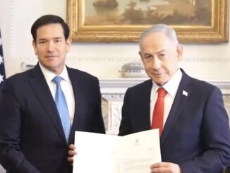 Two men in suits holding official document