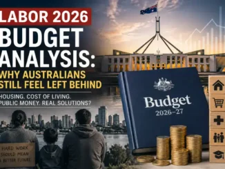 Labor 2026 budget graphic with book and coins