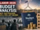 Labor 2026 budget graphic with book and coins