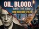 Poster: oil refinery, bleeding glove, portrait