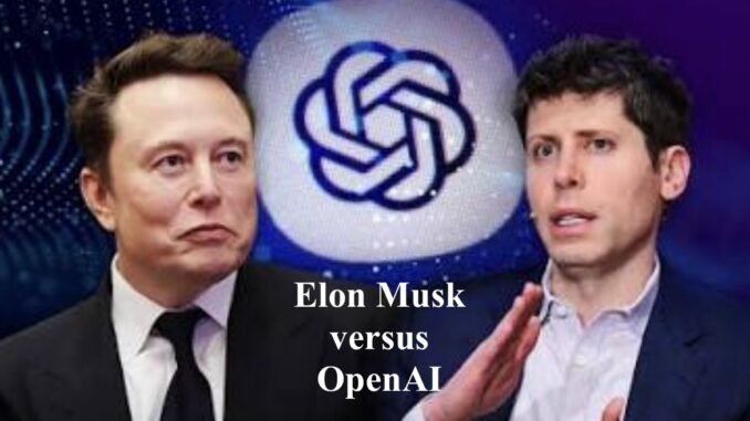 Two men arguing with OpenAI logo