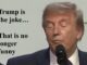 Older man at podium with critical caption