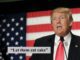 Man speaking, American flag, "Let them eat cake