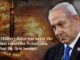 Serious man beside missile and fiery explosion