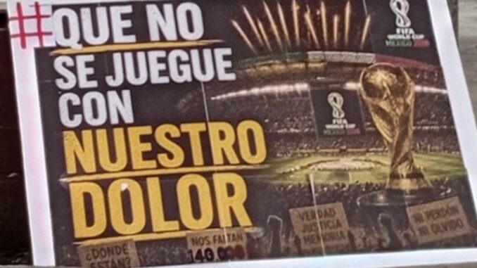 Spanish protest poster with World Cup trophy Spanish protest poster with World Cup trophy