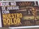 Spanish protest poster with World Cup trophy