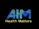 AHM Health Matters blue logo on black