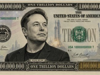 Portrait of man on novelty trillion-dollar bill