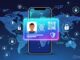 Smartphone displaying biometric digital ID card