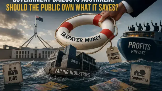Australian taxpayer lifebuoy rescuing failing industries, private profits