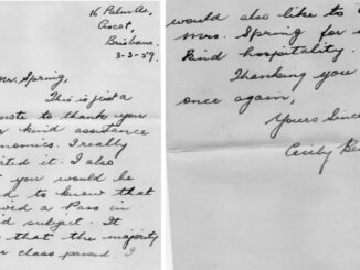 Handwritten two-page cursive thank-you letter