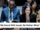 UN delegates with "We Stand With Israel" sign