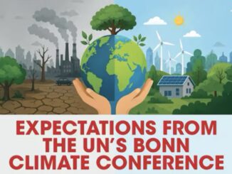 Earth held between pollution and renewable energy