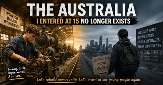 Australia then and now: apprentice and jobless youth