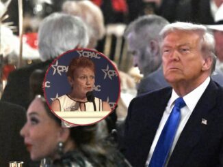 Man at formal dinner with speaker inset