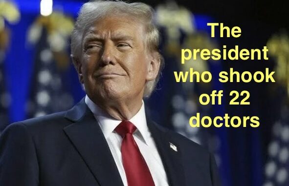 Man in suit with '22 doctors' text Man in suit with '22 doctors' text