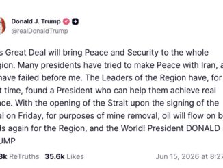 Social post about peace deal and oil