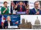 Collage of international political leaders and landmarks