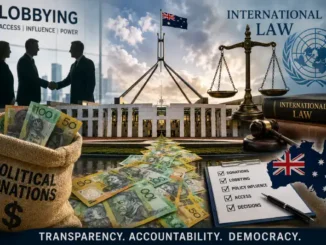 Lobbying, political donations, and Australian international law