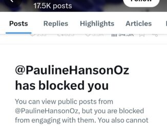 Social media "blocked" notification screenshot