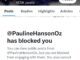 Social media "blocked" notification screenshot