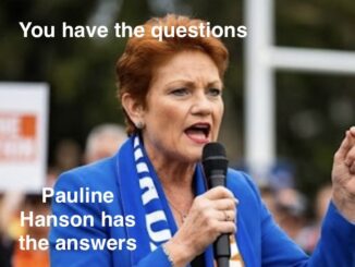 Woman speaking into microphone at political rally