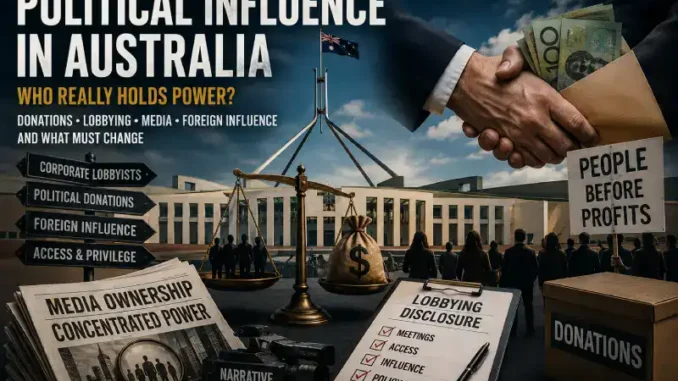 Illustration of political influence and lobbying in Australia