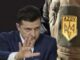 Man gesturing beside soldier's arm patch
