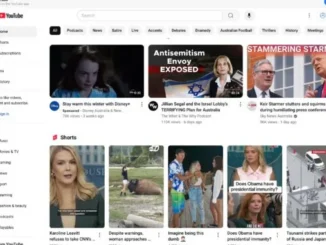 YouTube homepage with video thumbnails and sidebar