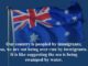 Australian flag with quote about immigrants