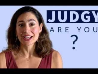 Smiling woman with "Are you judgy?" text