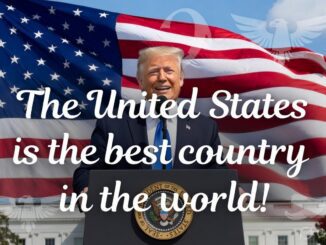Man speaking at presidential podium with American flag