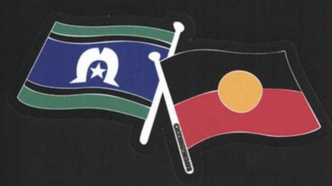 Crossed Aboriginal and Torres Strait Islander flags
