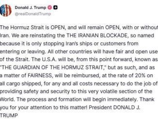 Screenshot of social media post about Hormuz Strait